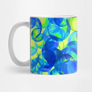 Bubble Abstract Blue and Yellow Mug